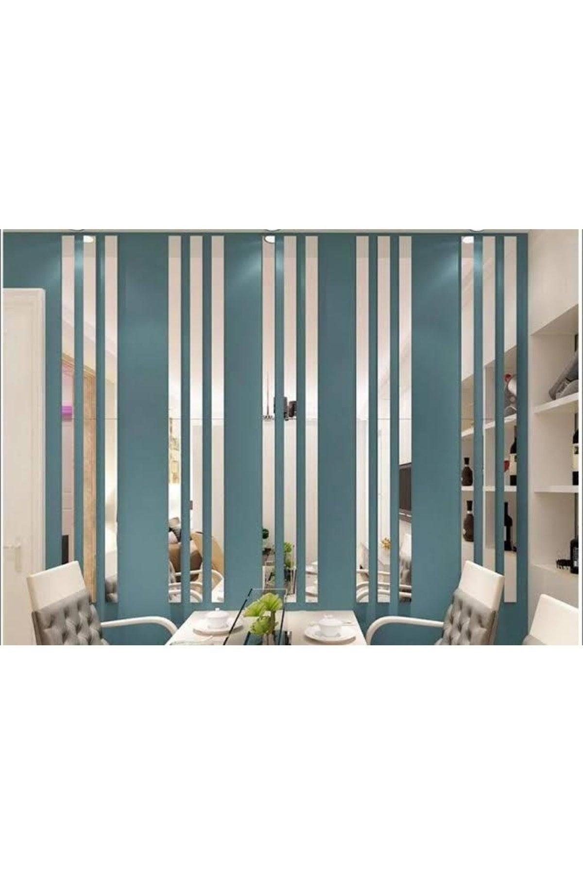 Decorative Strip Silver Mirror Plexi Wall Ornament