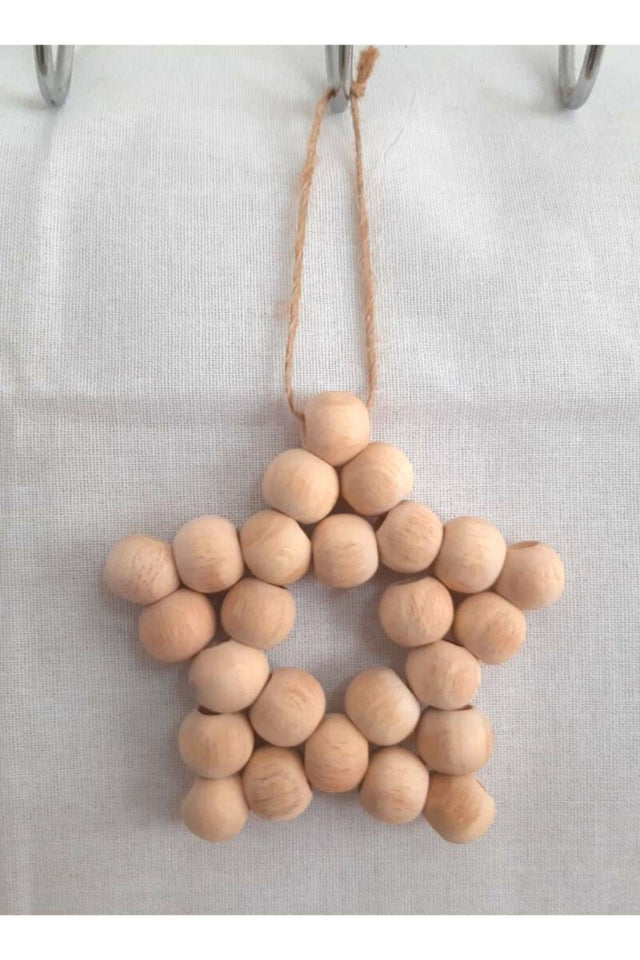 Decorative Wooden Beaded Star 5 Angle, Door Wall Kitchen Baby Room Ornament - Swordslife