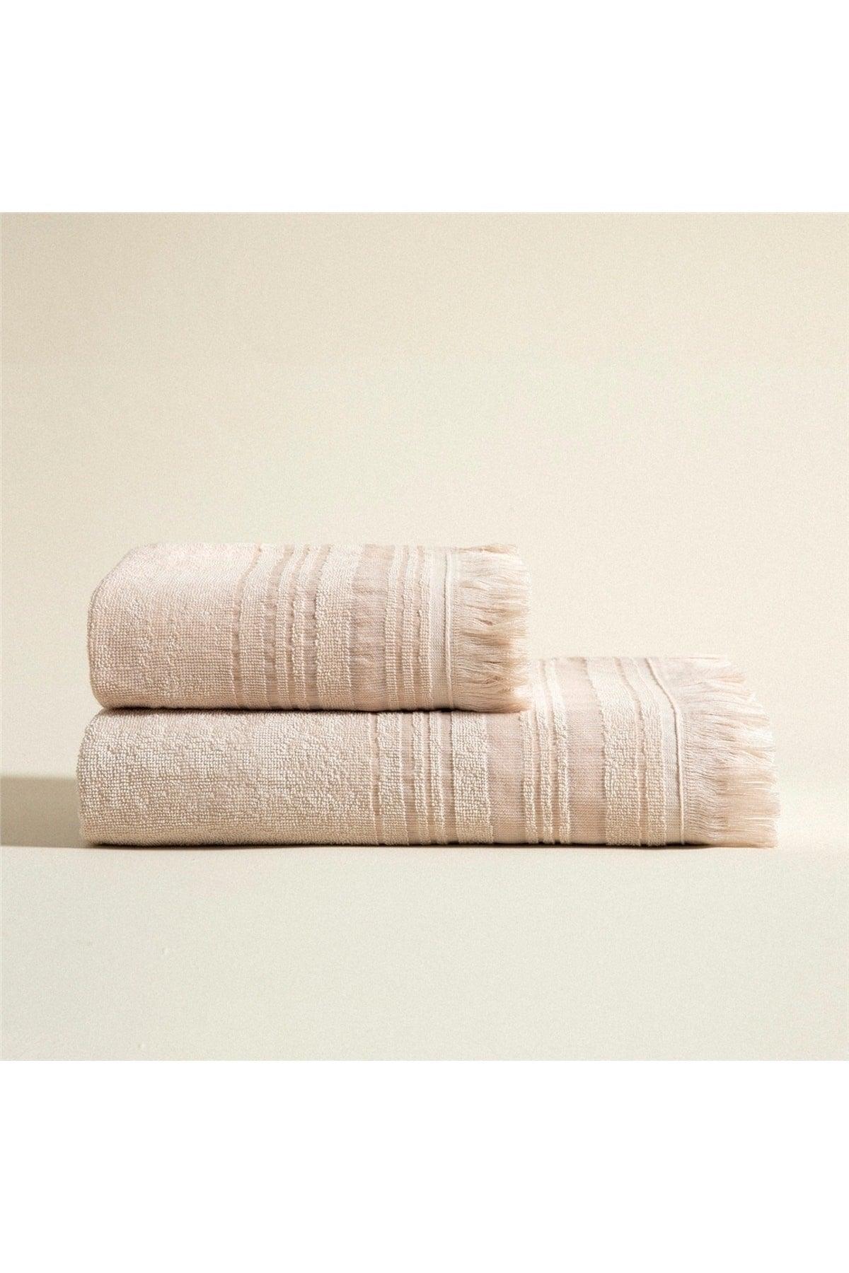 Deep Face Towel 50x90 Cm Beige/sage - Swordslife