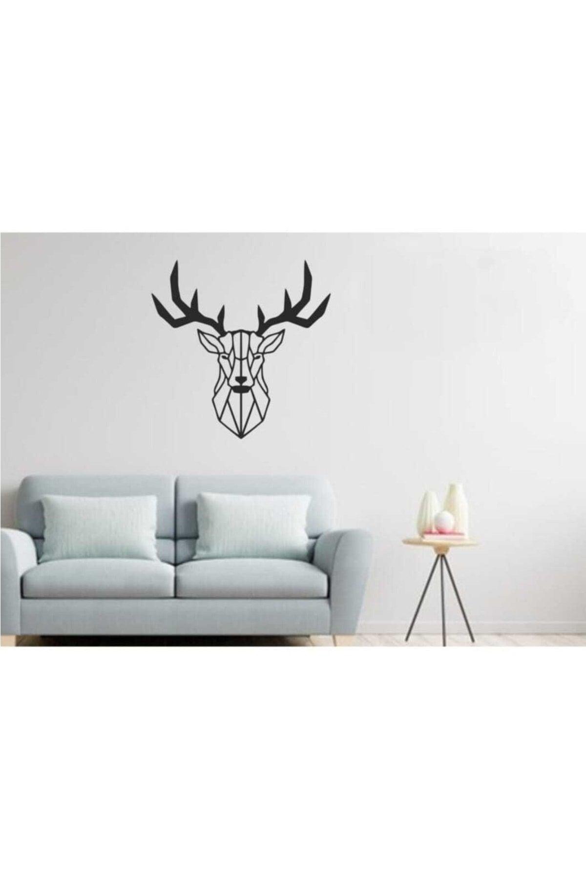 Deer Head Figure Wood 40x40 Cm Mdf Decorative Deer Decor Wall Painting - Wall Ornament - Swordslife