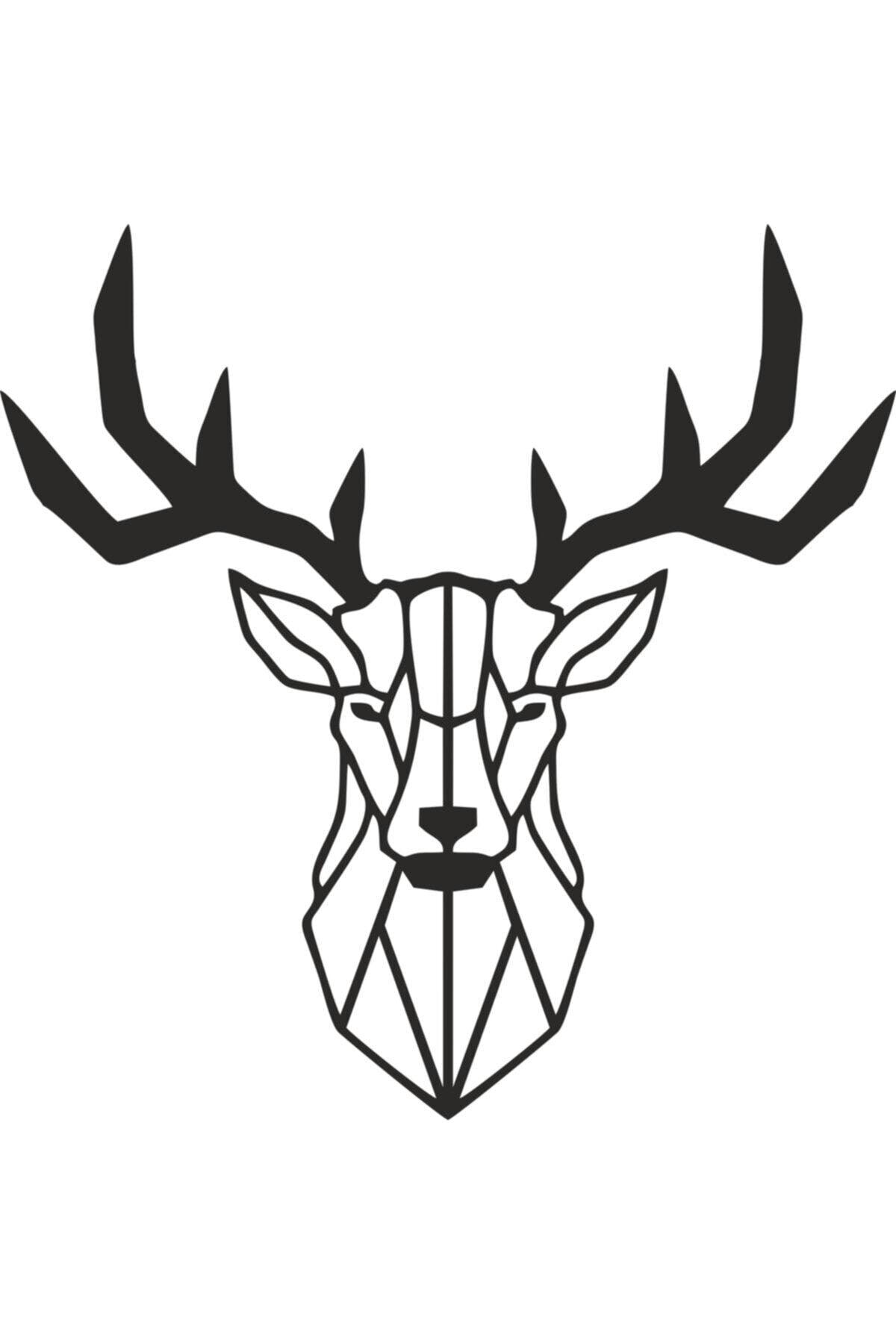 Deer Head Figure Wood 40x40 Cm Mdf Decorative Deer Decor Wall Painting - Wall Ornament - Swordslife