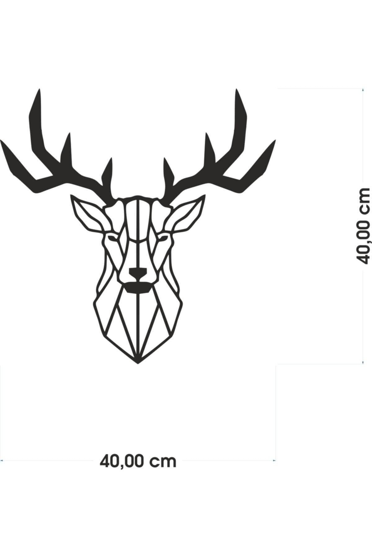 Deer Head Figure Wood 40x40 Cm Mdf Decorative Deer Decor Wall Painting - Wall Ornament - Swordslife