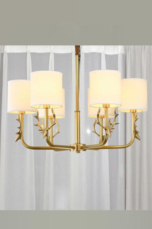 Deer Antler Modern Gold Color Cream Headed Six Piece Chandelier - Swordslife