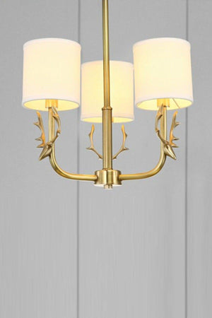 Deer Antler Modern Gold Color Cream Top Chandelier - Swordslife