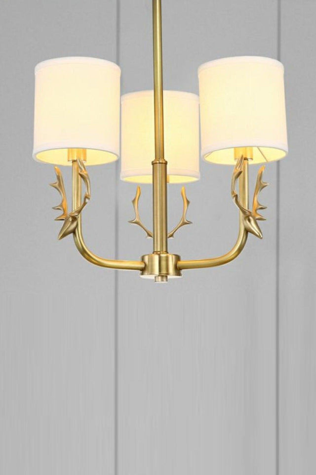 Deer Antler Modern Gold Color Cream Top Chandelier - Swordslife