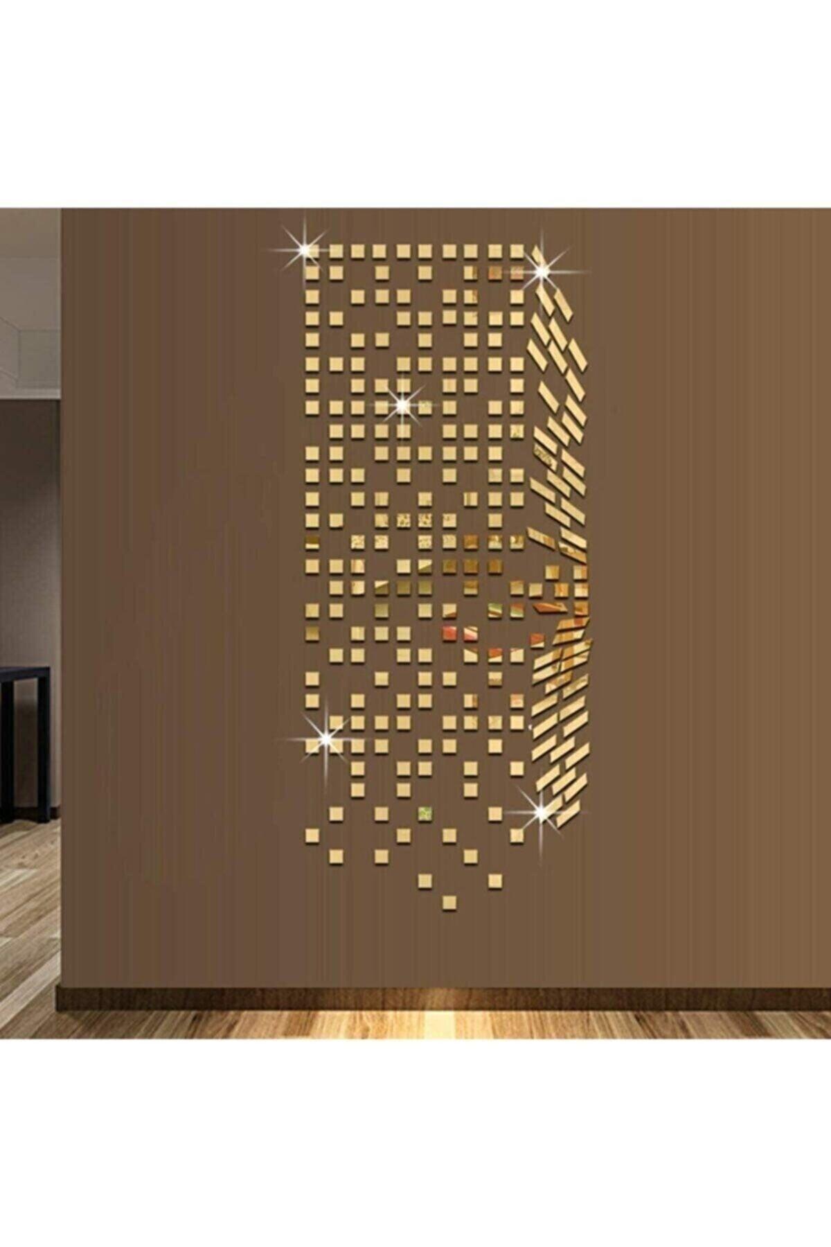 Decor Ornamental Mosaic Mirror 200x Pieces Plexi Decorative Gold Hallway Bathroom Dfffh - Swordslife