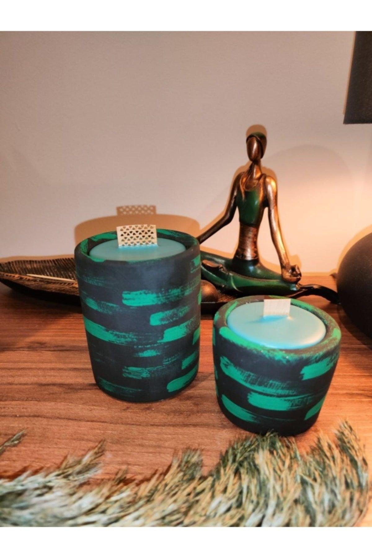 Decorative 100% Soyawax Natural Mint Scented Bamboo Wick Aromatherapy Candle Set - 2 Pieces - Swordslife