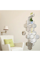 Decorative Honeycomb Plexiglass Mirror Silver Color (12 Pieces X 11 Cm X 12.5 Cm) - Swordslife