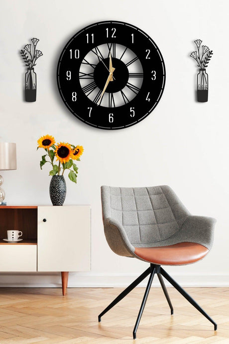 Decorative Wall Clock 50x50cm + Vase Painting - Swordslife