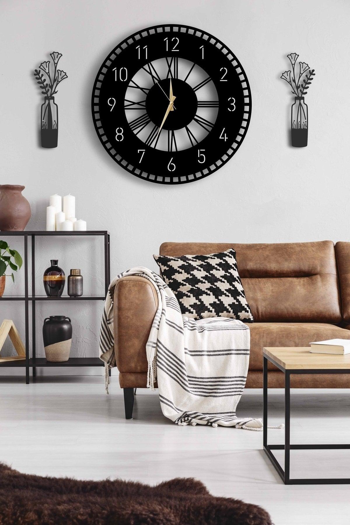 Decorative Wall Clock 50x50cm + Vase Painting - Swordslife