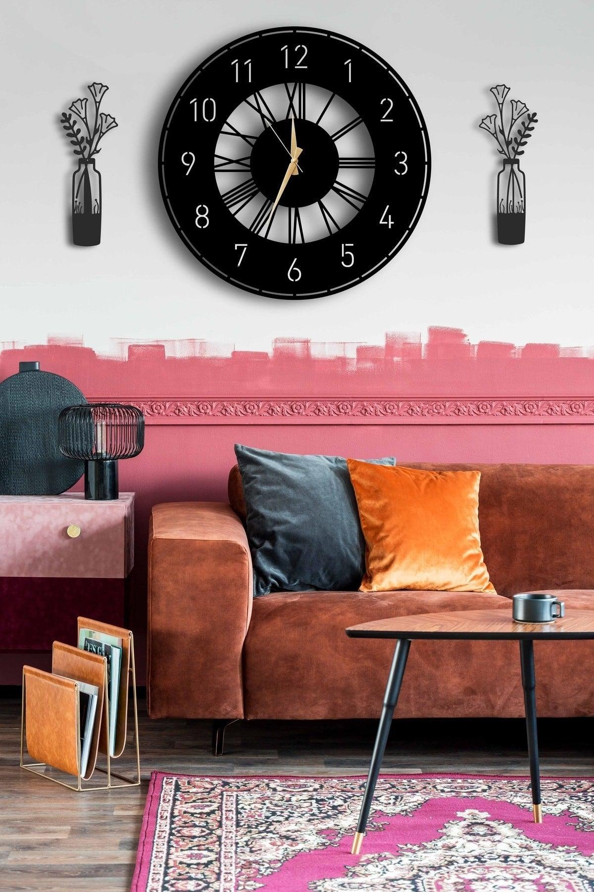 Decorative Wall Clock 50x50cm + Vase Painting - Swordslife