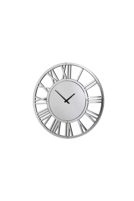 Decorative Wall Clock Silver Color Mirrored Plexiglass 50x50cm - Swordslife