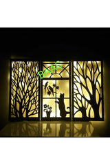 Decorative Illuminated 3 Piece Wooden Wall Painting - Swordslife