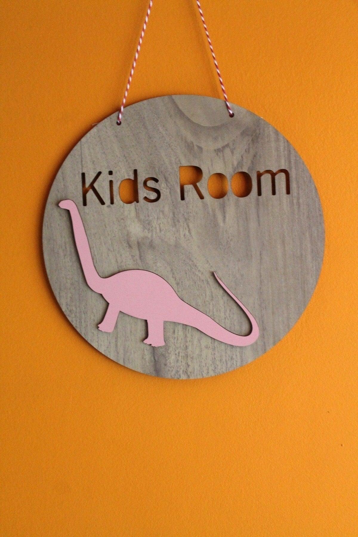 Decorative Kids Room Pink Dinosaur Lacquer Kids Room Door & Wall Decoration - Swordslife