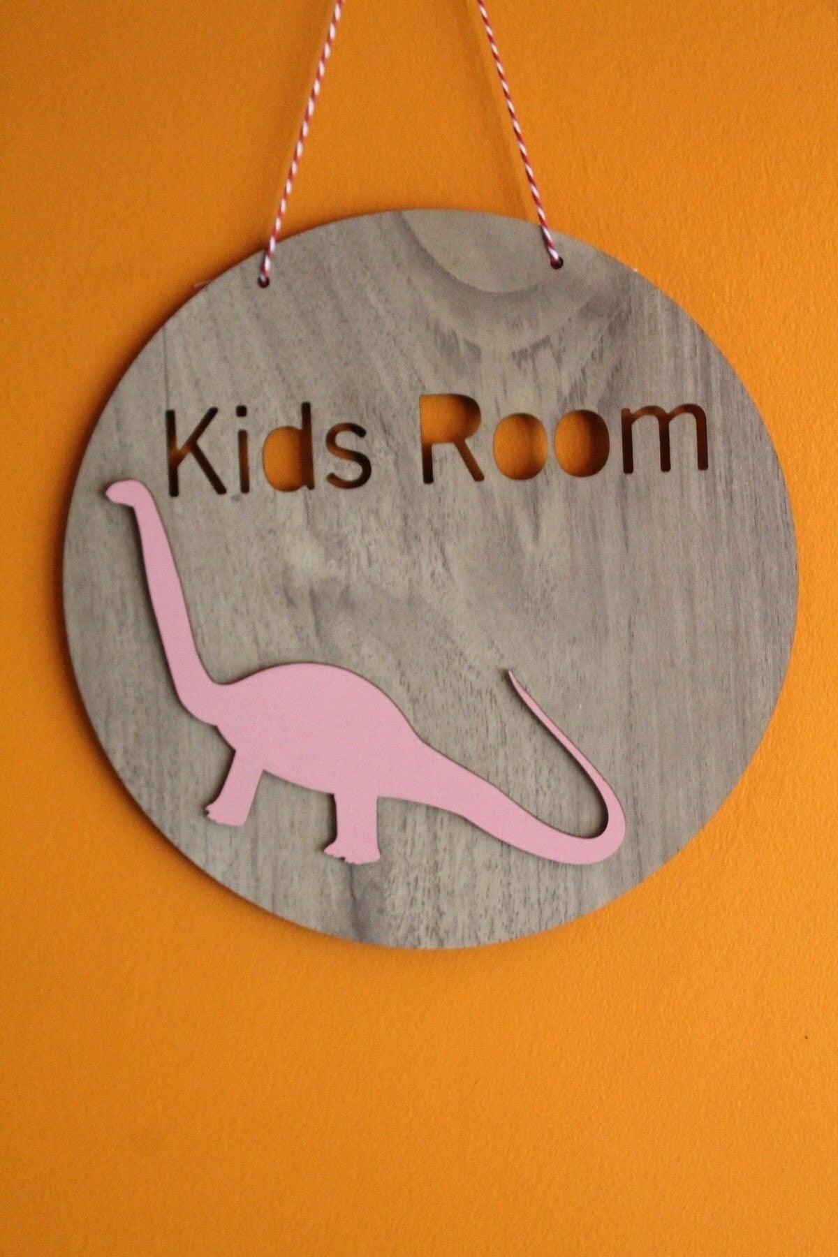 Decorative Kids Room Pink Dinosaur Lacquer Kids Room Door & Wall Decoration - Swordslife