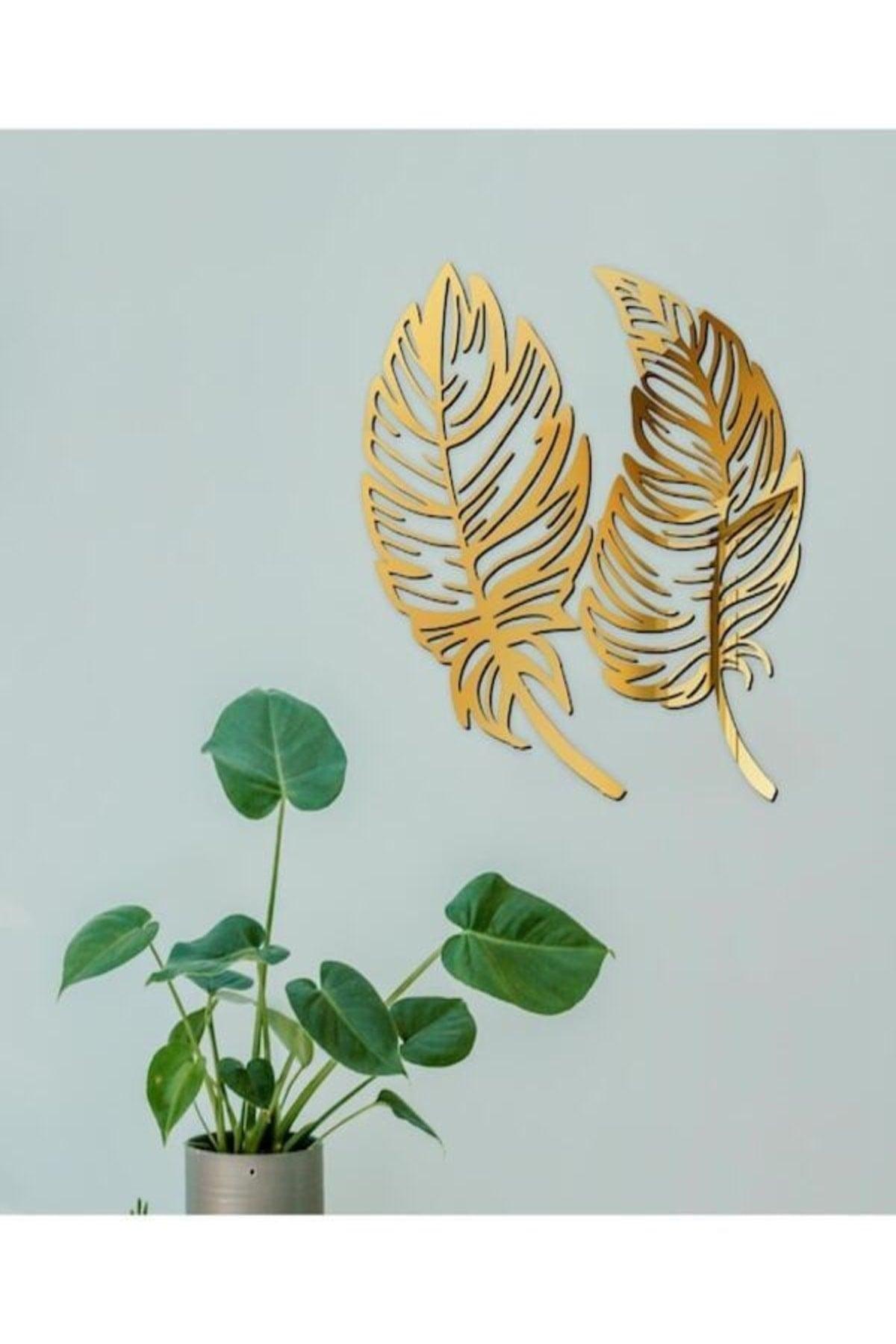 Decorative Feather Double Wall Decoration Gold - Swordslife