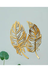 Decorative Feather Double Wall Decoration Gold - Swordslife