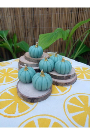 Decorative Mini Green Pumpkin Candle 6 Pieces 4*3 Cm - Swordslife