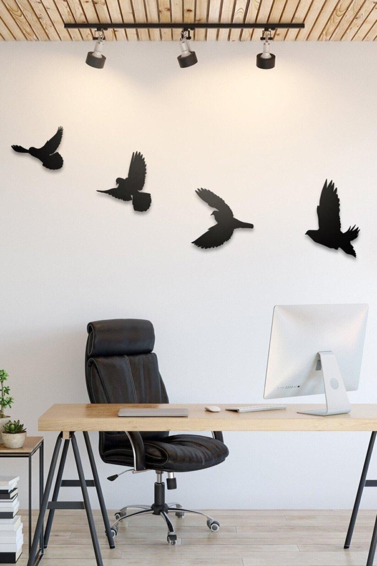 Decorative Modern Quad Bird Wall Ornament Wall Decor 4 Pieces - Swordslife