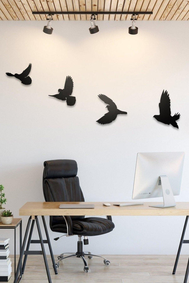 Decorative Modern Quad Bird Wall Ornament Wall Decor 4 Pieces - Swordslife