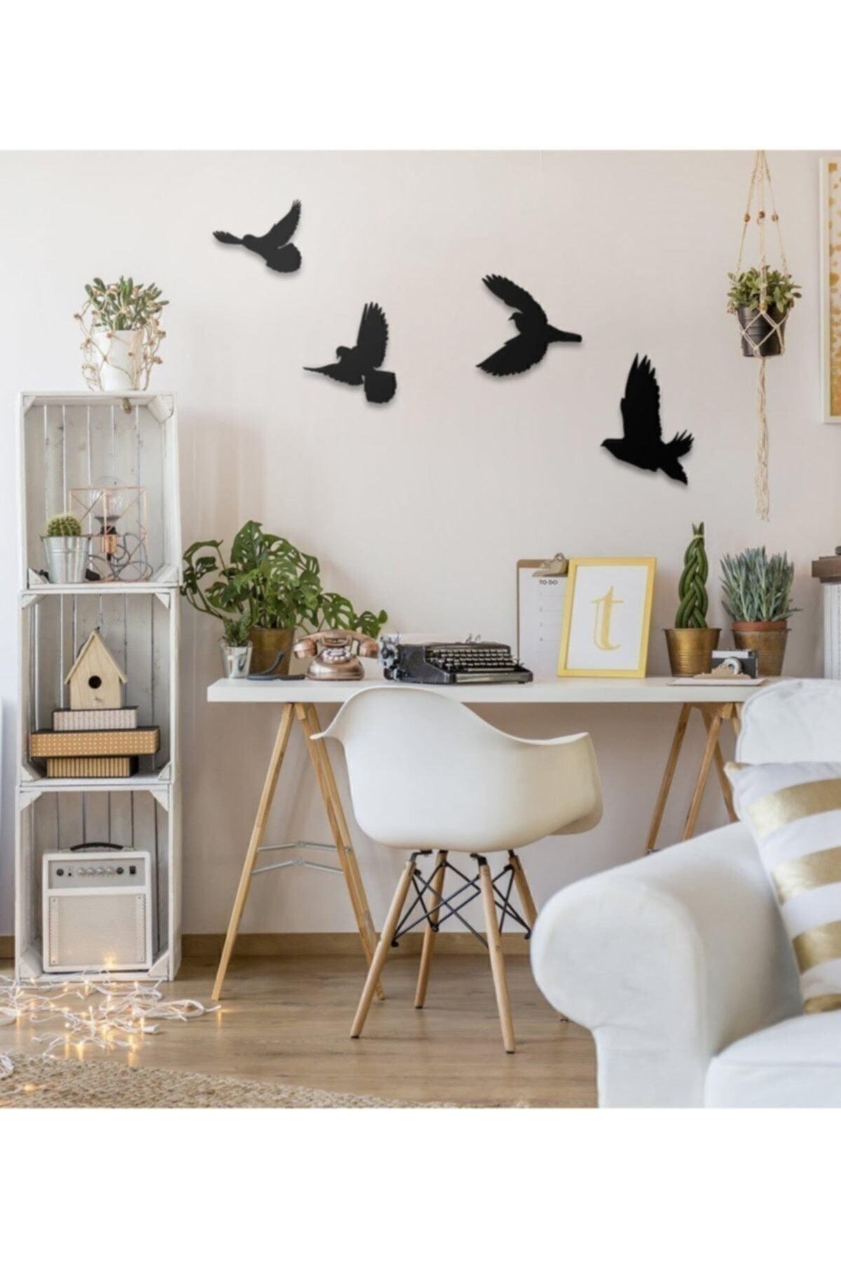 Decorative Modern Quad Bird Wall Ornament Wall Decor 4 Pieces - Swordslife