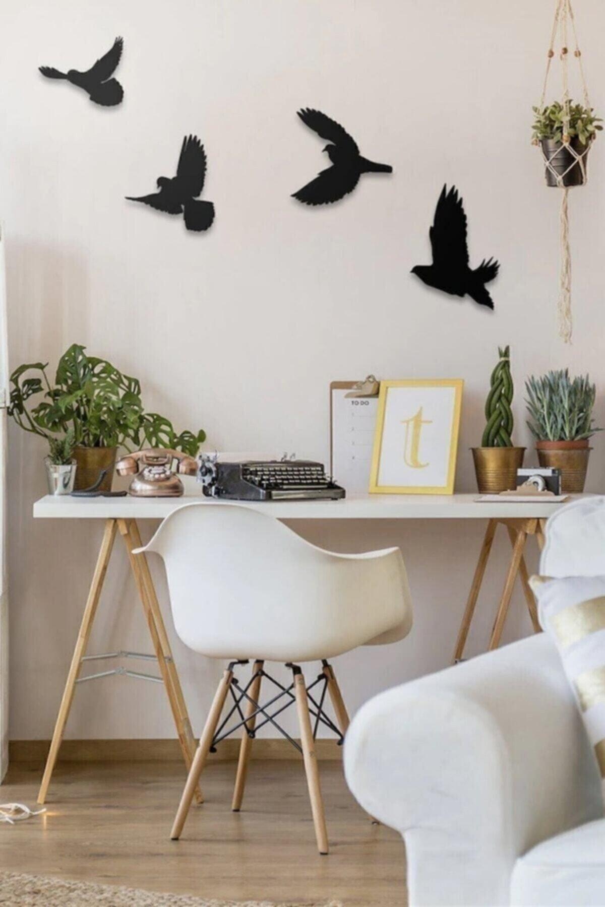 Decorative Modern Quad Bird Wall Ornament Wall Decor 4 Pieces - Swordslife