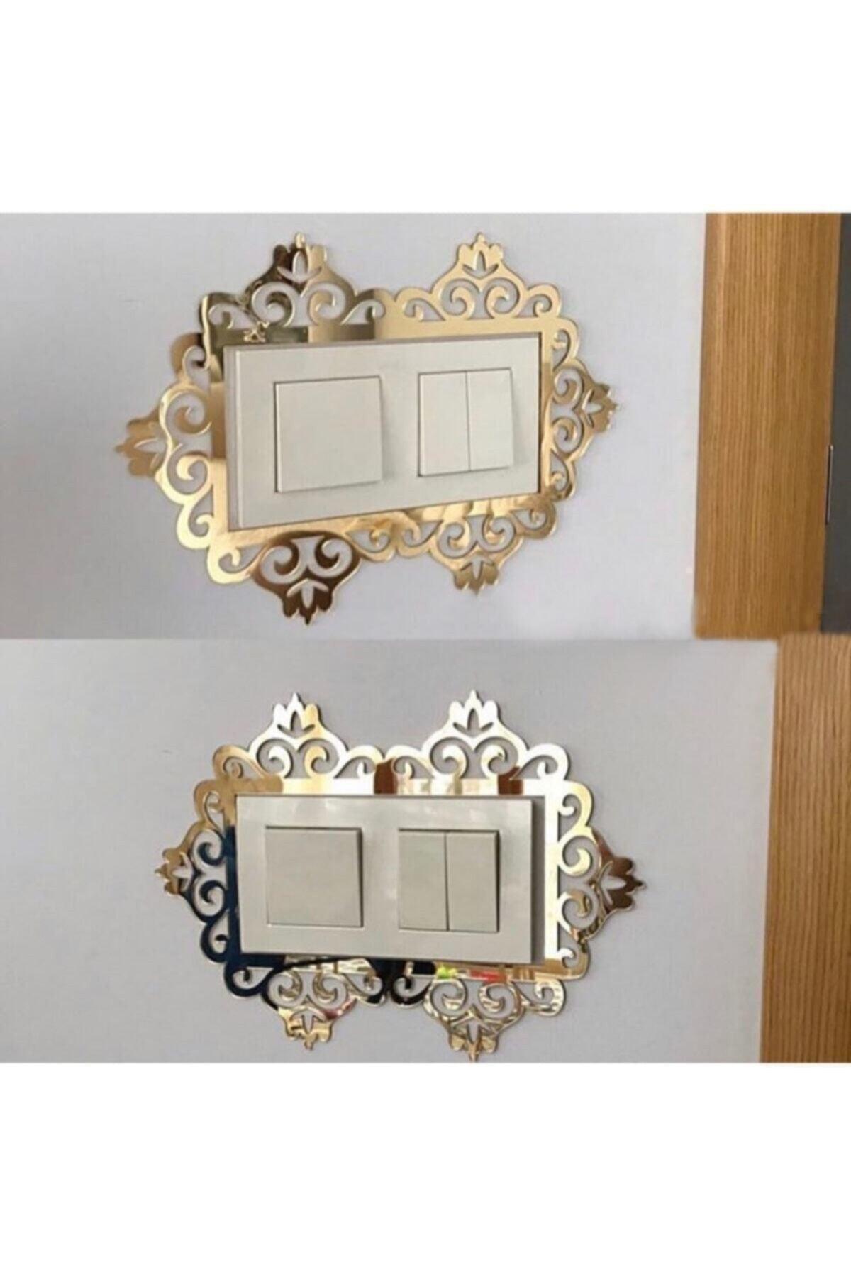 Decorative Plexi Socket Switch Frame Double Gold - Swordslife