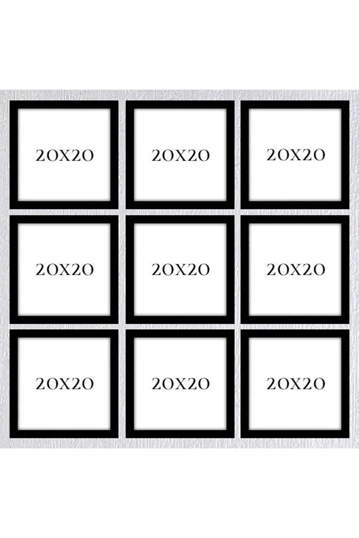Decorative Black Frame Set 9 Pieces 20x20 Glass - Swordslife