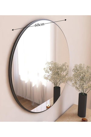 Decorative Black Round Wall Mirror - Swordslife