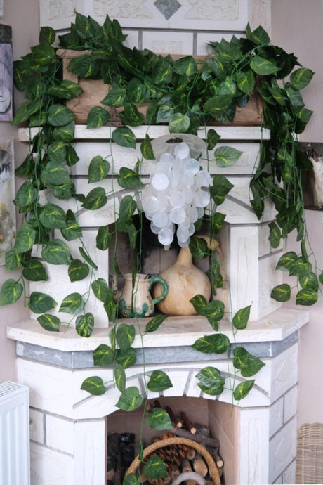 Artificial 230cm Ivy With Decorative Green Leaves And 3mt Fairy Led Daylight - Swordslife