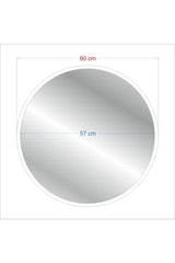 Decorative Round Mirror White 60 Cm - Swordslife