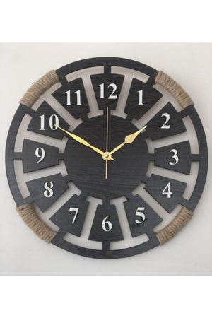 Dekoration Ahşap 3D Wanduhr - Draht Mesh Ip - Venge Farbe - Metal Scorpio Yelkovan - Swordslife