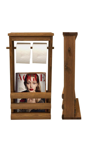 Decorative Wooden Toilet Roll Holder / Magazine Holder