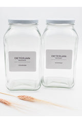 Dekorative Glas Jar 3lt (Deterjan Weiß-Farben/Weiß Abdeckung) - Swordslife