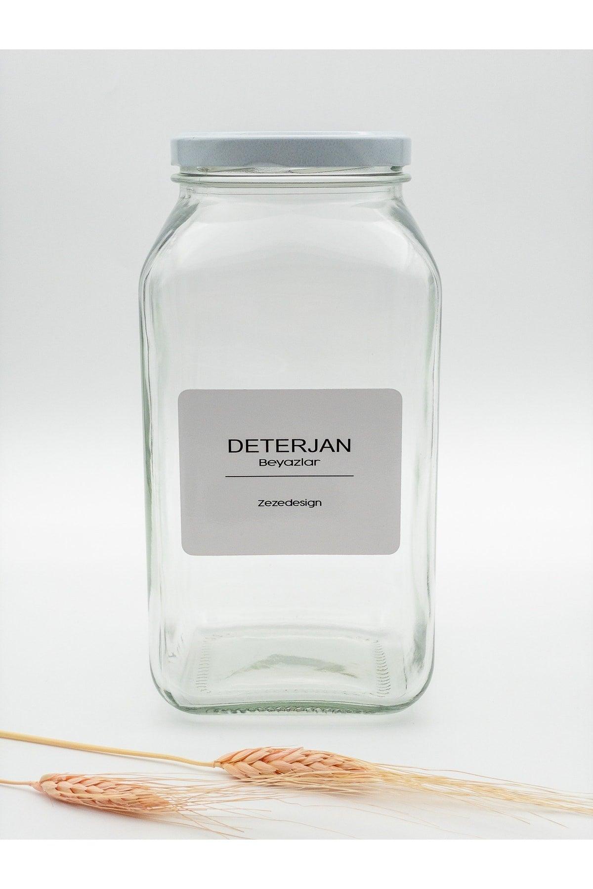 Dekorative Glas Jar 3lt (Deterjan Weiße - Weiße Abdeckung) - Swordslife