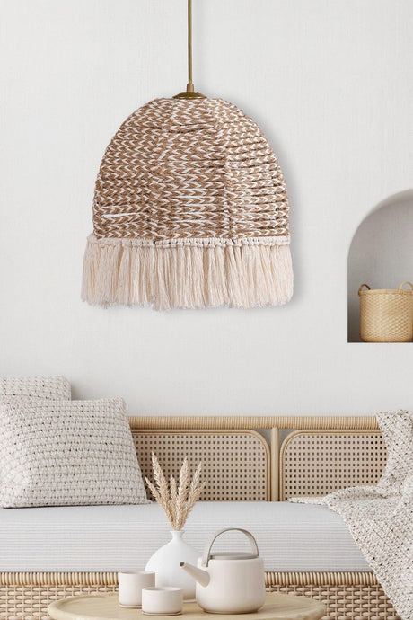 Delacorde Handmade Chandelier Jute Ecru Hnmd-42 - Swordslife