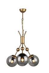 Delf 3rd Chandelier Tumbled Smoked Glass