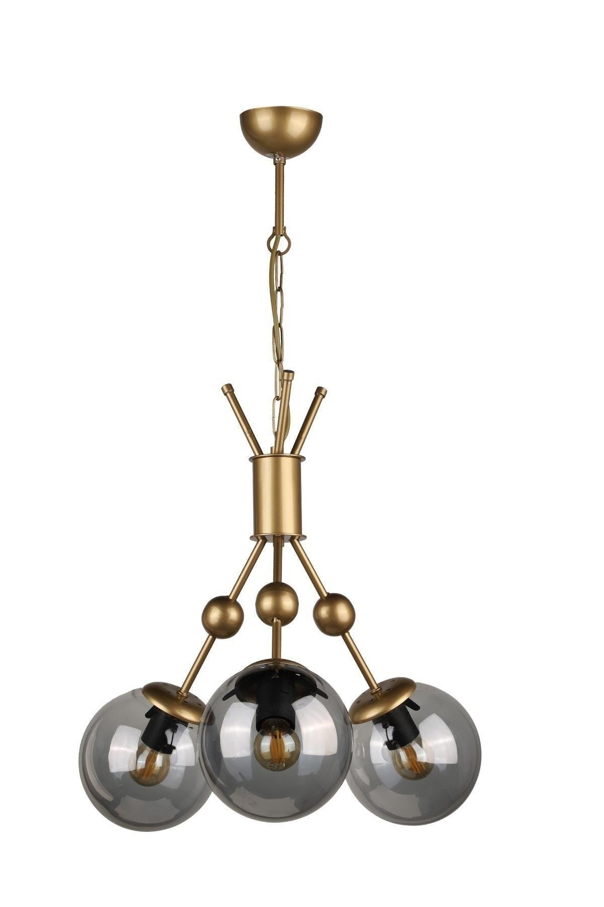 Delf 3rd Chandelier Tumbled Smoked Glass