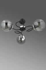 Narin 3 Piece Modern Smoked Globe Glass Plafonier Chandelier - Swordslife