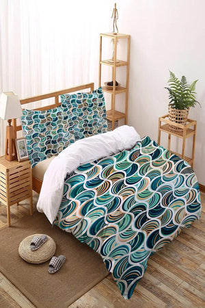 Patterned Double Linen Duvet Cover Set Nyds-10 - Swordslife
