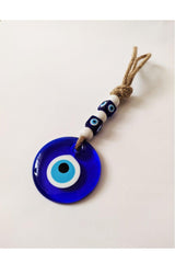 Patterned, Straw Thread 7x7 Cm Glass Evil Eye Beads Wall Ornament - Swordslife