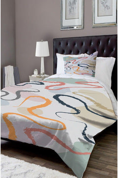 Patterned Micro Satin Duvet Cover & Cotton Sheet Set with Pillowcases - 200x220 cm
