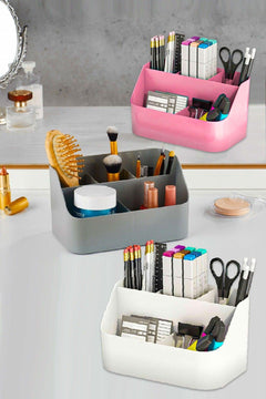 Desktop organizer with pen holder and storage compartments