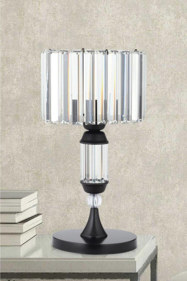 Diamond Black Cylinder Luxury Stone Lampshade - Swordslife