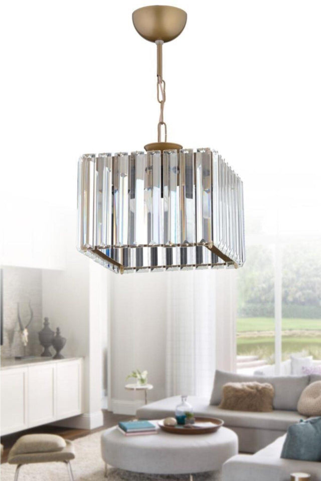 Diamond Single Square Tumbled Case Stone Chandelier - Swordslife