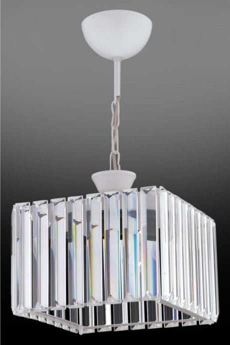 Diamond Single Square White Case Stone Chandelier - Swordslife