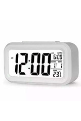 Digital Alarm Desk Clock Led Display Battery Alarm Clock White - Swordslife