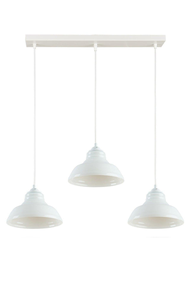 Dilberay Special Design Sports Modern Kitchen - Salon - Cafe White Color White Glass 3 Lü Row Kronleuchter - Swordslife