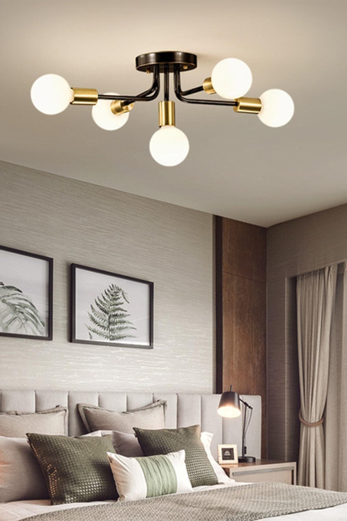 Loop Modern Design Black Color Five Chandelier - Swordslife