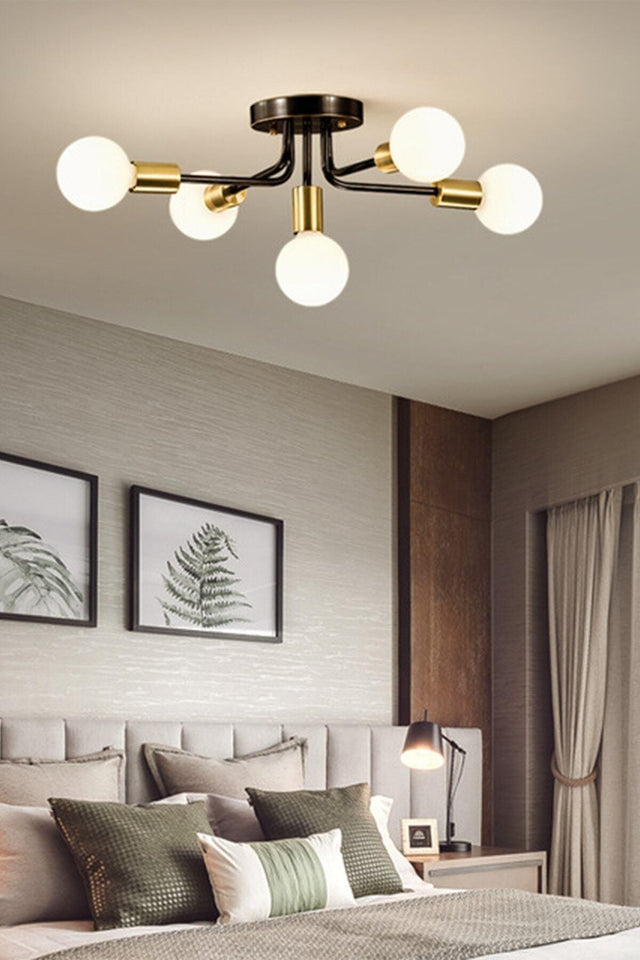 Loop Modern Design Black Color Five Chandelier - Swordslife